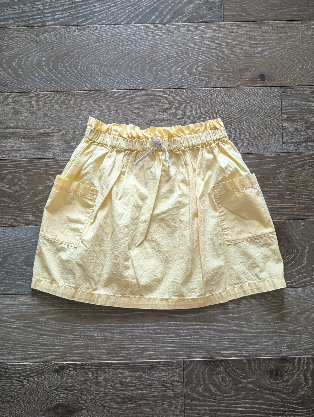 Hanna Andersson Pale Butter Yellow Solid Poplin Skirt Size 6-7
